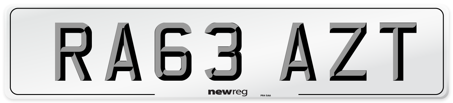 RA63 AZT Number Plate from New Reg